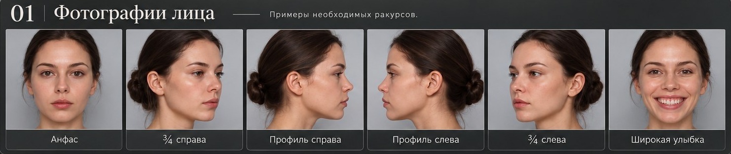 Фотографии лица: примеры необходимых ракурсов